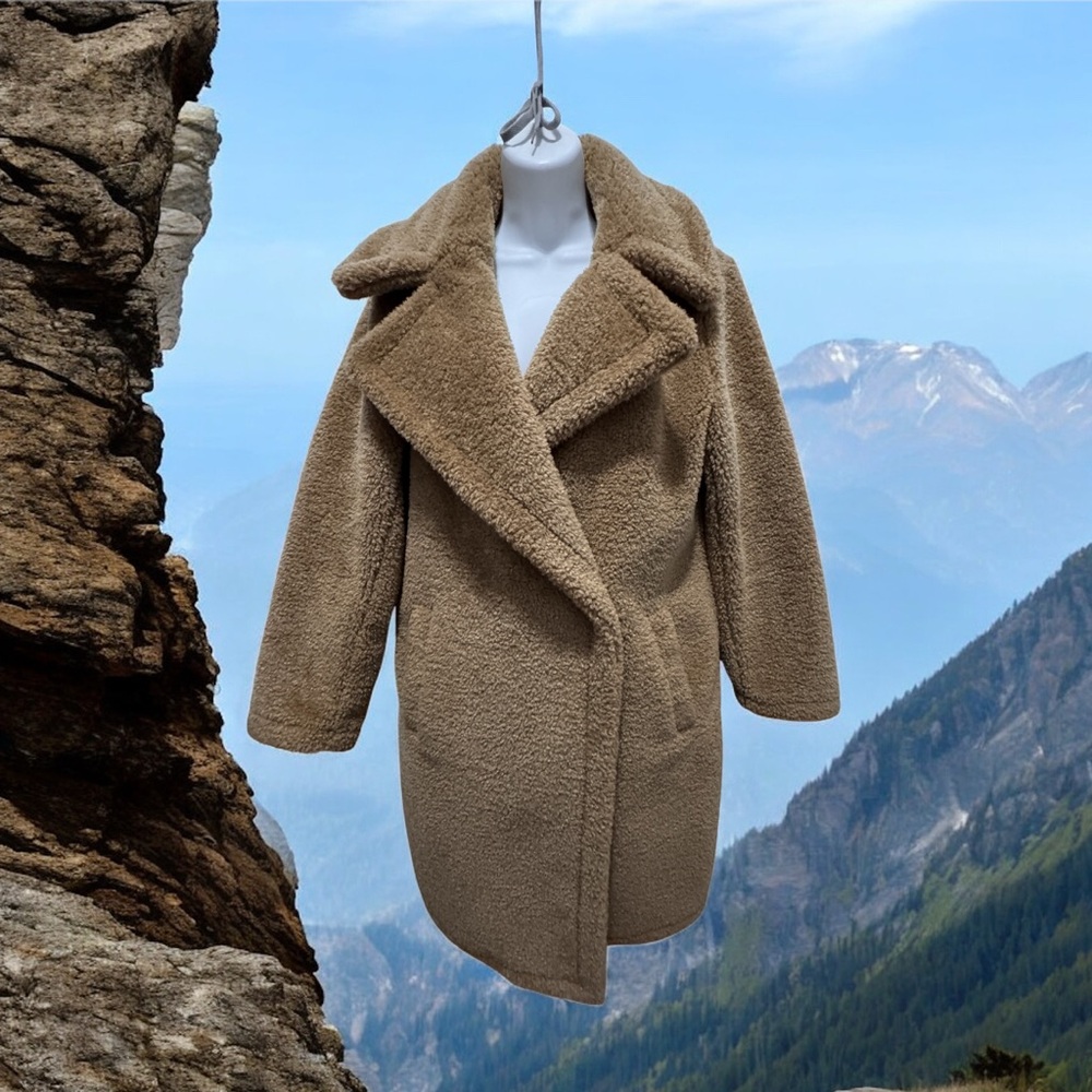 Michael Michael Kors Cozy Tan faux fur Teddy Jacket size m nwot